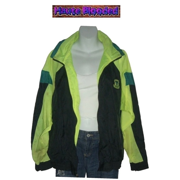 Vintage 90s Givenchy Active Sports Neon Yellow Windbreaker Retro Unisex Logo Ski - Picture 3 of 16